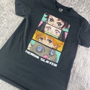 Demon Slayer Shirt Mens Medium Black Yaiba Character Eyes Anime Manga Tee